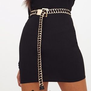 Black and gold chunky belt